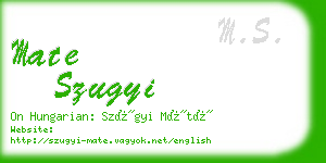 mate szugyi business card